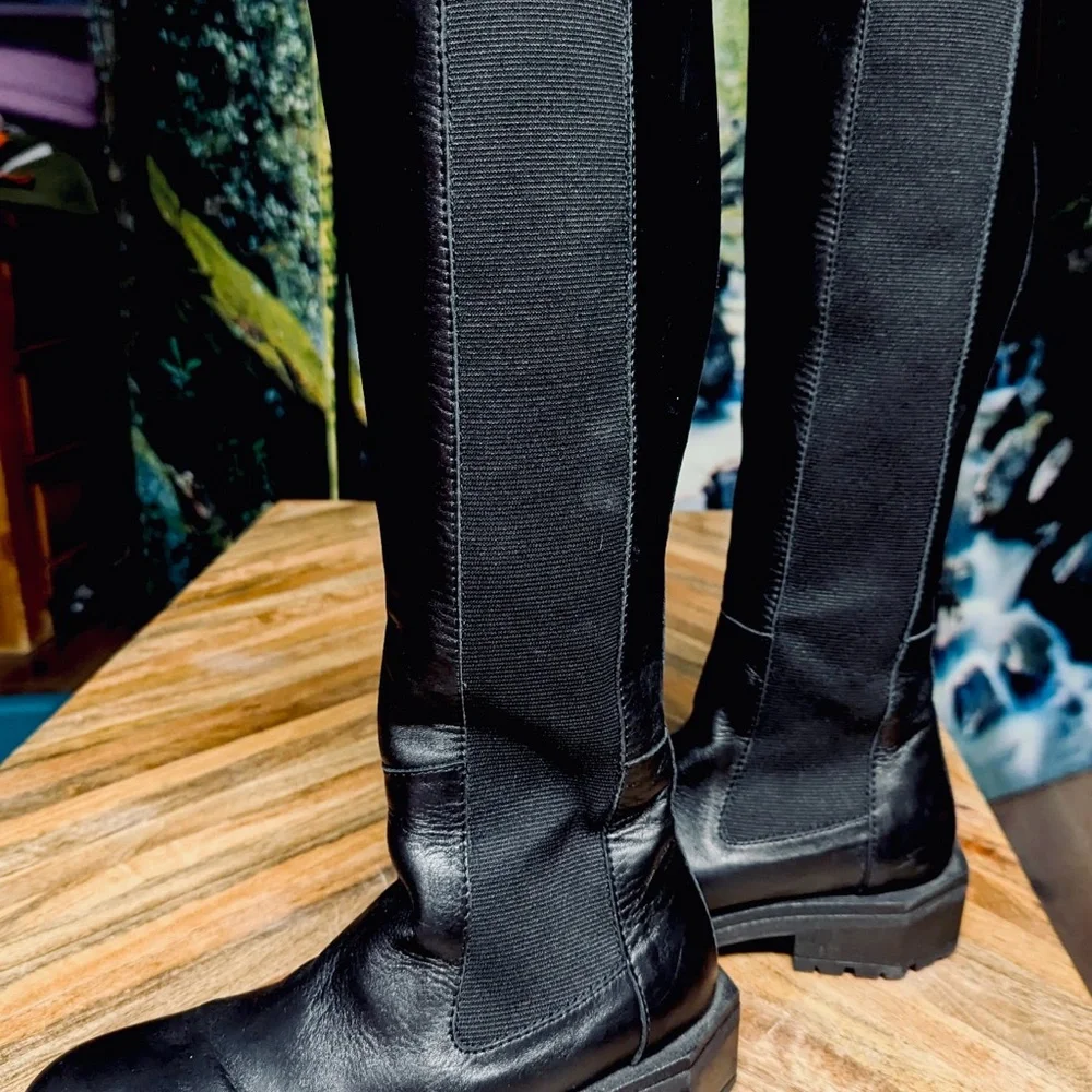 LWOT Marcella NYC Handmade Italian Leather Boots SZ 6-6.5 COOL SOLE SHAPE!